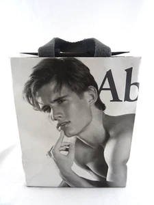 Abercrombie Fitch Muscle Guy GIFT Shopping BAG 10” X 8 1/2”  Fabric Handles - Picture 1 of 7