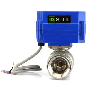 U.S. Solid Motorized Ball Valve 1in Full Port SS DC 9-24V 5 Wire Wiring - Picture 1 of 8