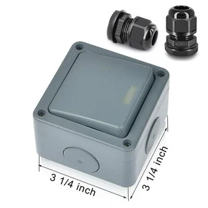 Outdoor Single Light Switch IP66 Waterproof 10A 1 Gang 2 Way Weatherproof Garden - Picture 1 of 18