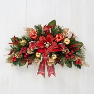 Christmas Swag - Red Poinsettia Swag - Picture 1 of 4