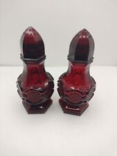 Vintage Avon Ruby Red Charisma 1978 Glass Salt & Pepper Shakers Set Perfume