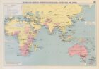 Brytyjskie i amerykańskie przedstawicielstwo dyplomatyczne Azja, Australazja i Afryka 1952 mapa