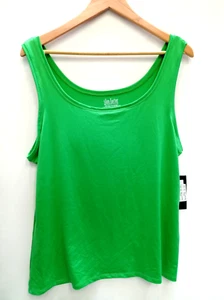 Top sin mangas Lexi Slim Factor by Investments cuello cuchara sin mangas, verde, talla XL - Imagen 1 de 3