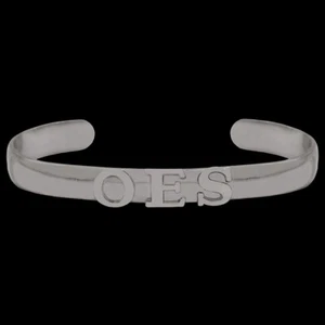 OES Bangle Bracelet Silver Tone Eastern Star Wristband - Picture 1 of 3