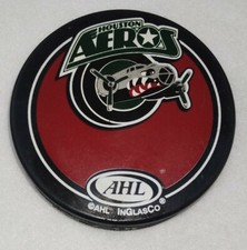 AHL RETRO HOUSTON AEROS Souvenir PUCK DEFUNCT- #CL
