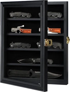 Sboitflmm Military Knife Display Case - Lockable Wall Cabinet for Knives - Picture 1 of 6
