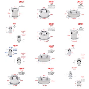 3M Timing Belt Pulley 12T-120T Synchronous Wheel Slot Width 16mm Broe 4mm-25mm - Picture 1 of 26
