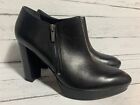 Franco sarto women size 9 black leather high heel ankle boots