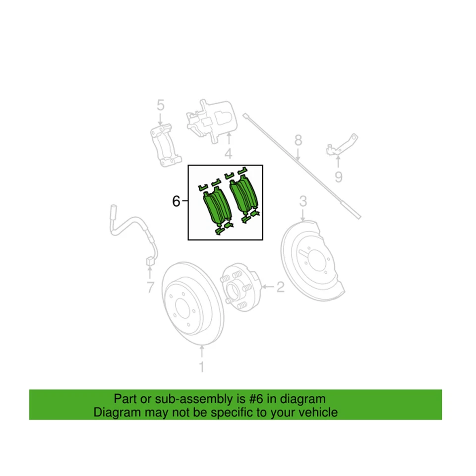 Оригинальный комплект задних дисковых тормозных колодок Mopar от оригинального производителя для Chrysler Dodge 68509721AB - Изображение 1 из 1