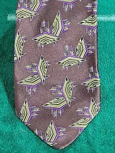 Robert Talbott Nordstrom Tie Best of Class Hand Sewn Silk Made in USA Brown Purp - Picture 1 of 6