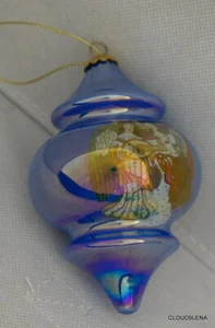 "Nuevo Adorno de Estilo Bola Estilo Bola Azul Iridiscente NAVIDAD 4,5" Single Angels - Imagen 1 de 11