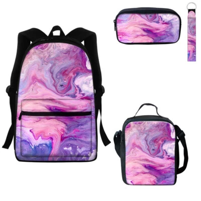 Bolso escolar para estudiantes Bolsa para computadora portátil Conjunto Bolsa para lápices Mochila de comida Bolsa de almuerzo Bolsa para libros Foto 1 de 4