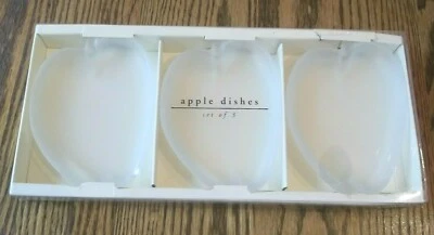 Set of 3 Apple Frosted Glass 5" Dishes New in Box by Pier 1 Imports - Image 1 of 4