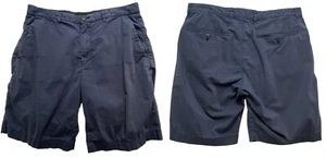 THEORY Men Zaine Chino Shorts 7.5" Inseam Sz 32 Blue Striped Pockets Zip 3-24 - Picture 1 of 9