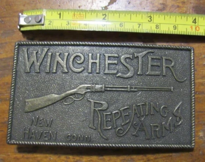 Winchester Brazos Repetitivos Promo Cinturón Hebilla Cazador PALANCA ACCIÓN Rifle NUEVO REFUGIO Foto 1 de 4