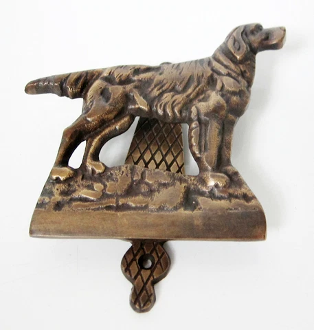SOLD BRASS IRISH GORDON ENGLISH SETTER DOG DOOR KNOCKER 13 cm wide new Cover