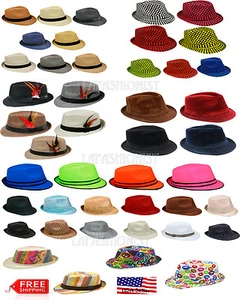 Sombrero de Fedora de Paja - Moda de Verano Paja Color Liso Sombreros de Fedora Sombrero Unisex - Imagen 1 de 18
