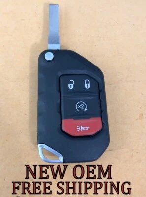 NUEVO OEM 18-24 JEEP WRANGLER GLADIATOR MANDO A DISTANCIA INTELIGENTE SIN LLAVE MANDO ABATIBLE OHT1130261 Foto 1 de 4
