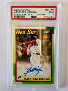 2023 Topps Archives Masataka Yoshida PSA 9 MINT On Card Rookie Autograph RC Auto - Foto 1 di 2