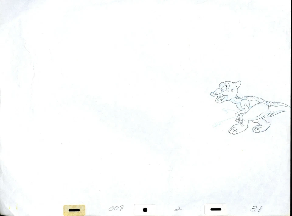 THE LAND BEFORE TIME ANIMATION DRAWING DUCKY SC8_2-31 HTF - Image 1 of 1