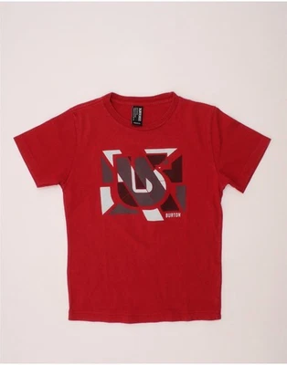 BURTON мальчиков графический футболка верхний 9-10 лет маленький красный хлопок AB02 - Изображение 1 из 3