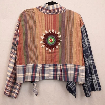 Chaqueta abierta vintage años 90 estilos esterlina medios mixtos espalda floral cuentas-OS Foto 1 de 4