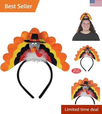 Delightful 3-D Turkey Headband for Thanksgiving Festivities - One Size Fits Most - Image 1 of 4