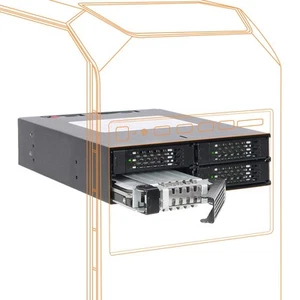 Wymienna ramka ICY DOCK do 4X 2,5 cala (6,4cm) SATA/SAS SSD/HDD w 1x 5,25 cala - Zdjęcie 1 z 7