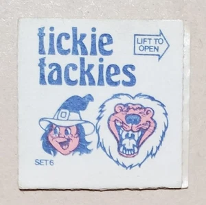 1970s Tickie Tackies (L font) Set 6 VINTAGE CRACKER JACK PRIZES Z-1386 - Picture 1 of 2