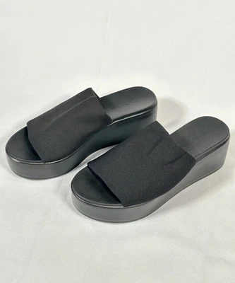 Sandalias de plataforma negras Y2K Bebe vintage de los 90 con plataforma ajustadas de tela elástica talla 5 Foto 1 de 4