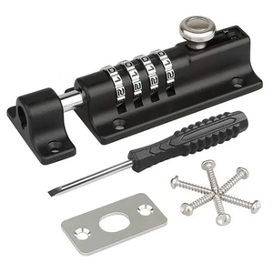 Combination Locking Bolt,4 Digit Combi Bolt Sliding Door Lock Resettable,Thic... - Picture 1 of 6