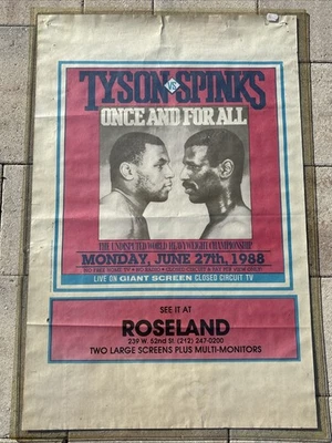 RARE 1988 Mike Tyson Boxing POSTER vs Michael Spinks CHAMPIONSHIP @ Trump 35x26! - Image 1 of 4