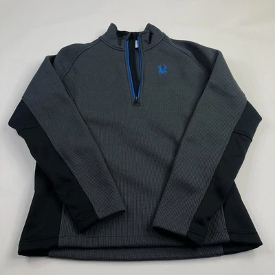 Suéter Pullover Spyder Gris Medio 2 Tonos 1/2 Cremallera Polar PARECE USADO UNA VEZ Foto 1 de 4