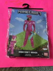 Minecraft Armor Pink Classic Video Game Fancy Dress Up Halloween Child Costume - Picture 1 of 2