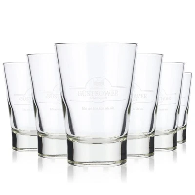 6x Güstrower Wasser Glas Gastro Gläser 0,21l Becher V-Form Libbey York