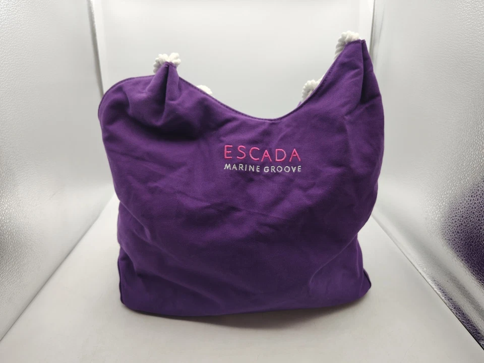 ESCADA-MARINE GROOVE-LARGE TOTE /BEACH BAG-PURSE-PURPLE WITH PINK & WHITE LETTER - Image 1 of 4