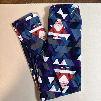 Lularoe Kids Girls Size S/M Leggings Santa Claus Christmas Holiday ￼ - Image 1 of 4