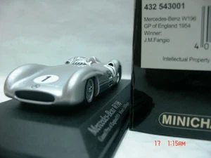 WOW EXTREMELY RARE Mercedes W196S Fangio Britain W Champion 1954 1:43 Minichamps - Picture 1 of 3