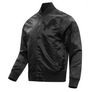 Pro Standard NFL Detroit Lions Triple Black Satin Bomber Jacket Men’s XL - Picture 1 of 10