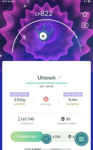 Pokemon Trade GO- New shiny unown W- Trade - Picture 1 of 1