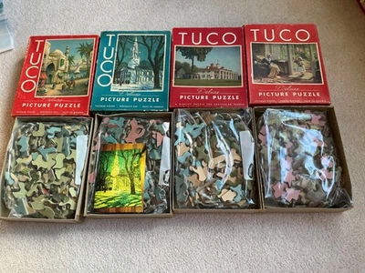 Lot of 4 Vintage TUCO Deluxe Picture Puzzles  ALL COMPLETE - Image 1 of 3