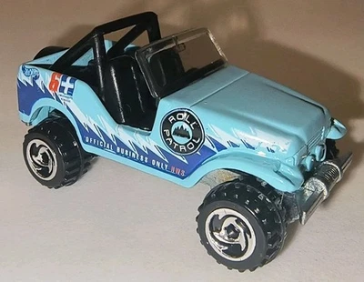 Hot Wheels JEEP CJ-7 ROLL PATROL Baby Blue Emergency Vehicle Excellent Condition - Image 1 of 4