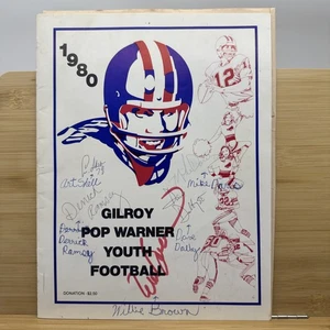 1980 Gilroy CA Pop Warner Football Programm signiert von 5 Oakland Raiders Kunst Shell - Bild 1 von 9