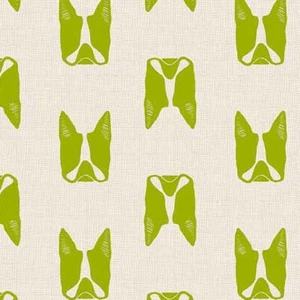 Cats & Dogs French Bulldog Andover Cotton Quilt Fabric A8965 Green Sarah Golden - Picture 1 of 1