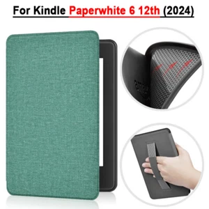 For Amazon Kindle Paperwhite 6 12th Case Magnetic Smart Cover With Hand Strap - Picture 1 of 21