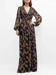 AIDAN MATTOX Pleated Floral Chiffon Gown Size 10US MSRP $350 - Picture 1 of 12