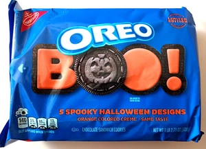OREO Halloween Orange Creme Chocolate Sandwich Cookies BOO Limited Edition - Picture 1 of 1