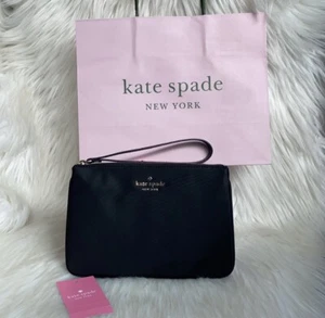 Kate Spade New York Chelsea Black Nylon Zip Medium Wristlet Phone Pouch  New - Picture 1 of 8