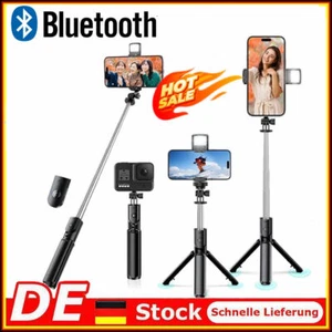 Bluetooth Selfie Stick Stativ mit Licht Handy Stativ Stange mit Fernbedienung - Bild 1 von 16