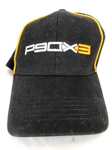 P90X3 Fitness Black Orange White Adjustable Hook Eye Strapback Baseball Hat Cap - Picture 1 of 12